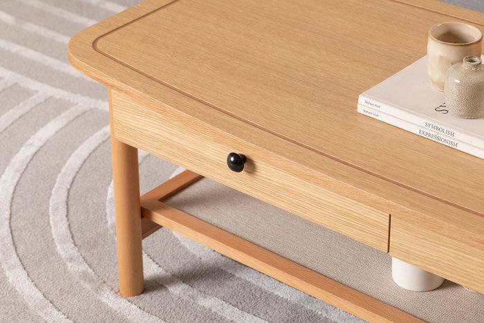 Hanah Home Mesa de Centro Daisy en Colores Naturales y Madera Hanah Home Mesa de Centro Daisy en Colores Naturales y Madera